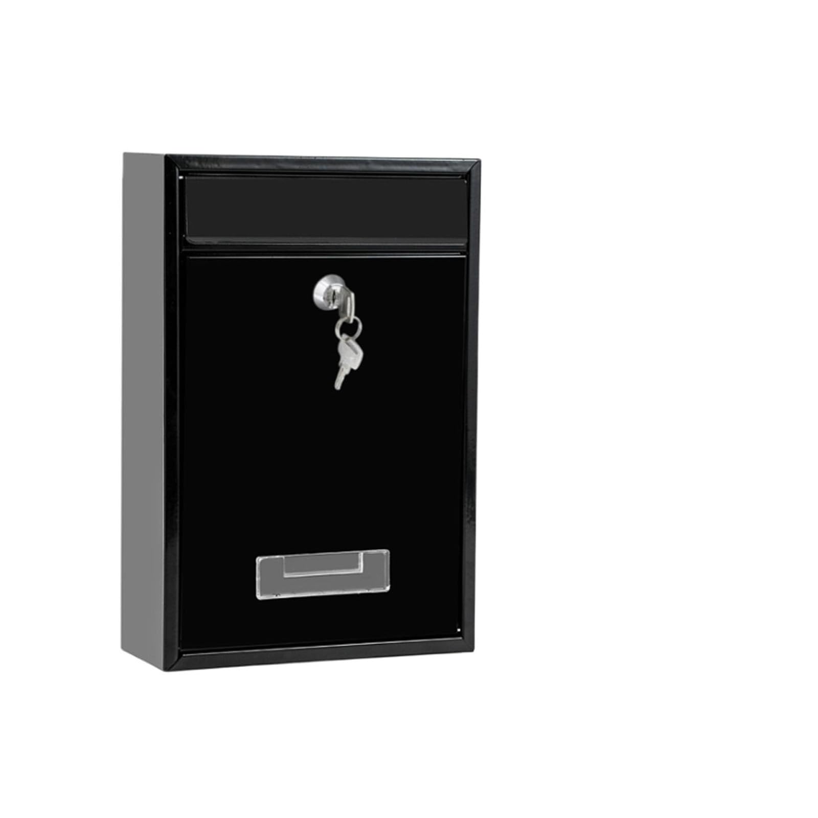 FGJsfhrDTU Letter Box, Wall Mounted Mailbox Lockable Postbox Iron Post Letter Mail Insertion For Outdoor Home Office(White)(Black)