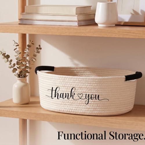 Yungyan Thank You Basket with Handles, Empty Gift Basket - Image 5
