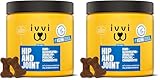 ivvi Hip & Joint - hochkonzentrierte Gelenktabletten für Hunde als Leckerli mit Grünlippmuschel Hund, Glucosamin, Chondroitin & MSM - 60 leckere Snacks (270g) mit Huhn (Packung mit 2)