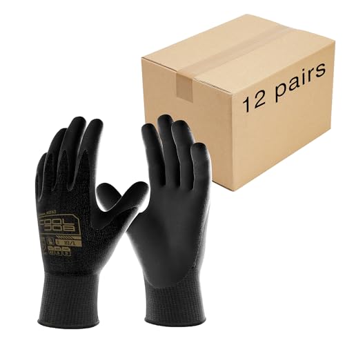 A3 Cut Resistant Fishing Gloves with Nitrile Grip, 12 Pairs