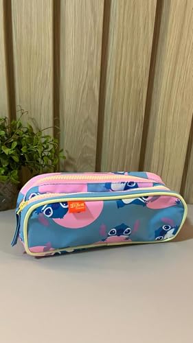 PUKET - Estojo Puket Pequeno Infantil Duplo Lilo e Stitch Azul Ceu
