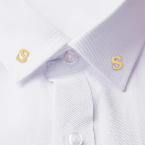 Image of HONEY BEAR Mens Womens Initial Alphabet Letter Lapel Pins Collar Badge Brooches for Business Wedding Graduation Gift Matte Gold 0.59 inches