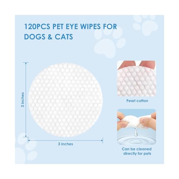 Pet eye wipes for dogs cats 120pcs dog eye wipes for remove eye discharge and crust coconut oil non irritating pet cleaning grooming wipes for eyes face  urban country home decor