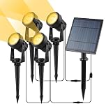 CORESLUX Solar Garden Spotlights, 4-in-1 Landscape Spotlight, 3000K Warm White Waterproof Outdoor Uplighters for Garden, Driveway, Pathway, Pool Area, Halloween Christmas Decorations.