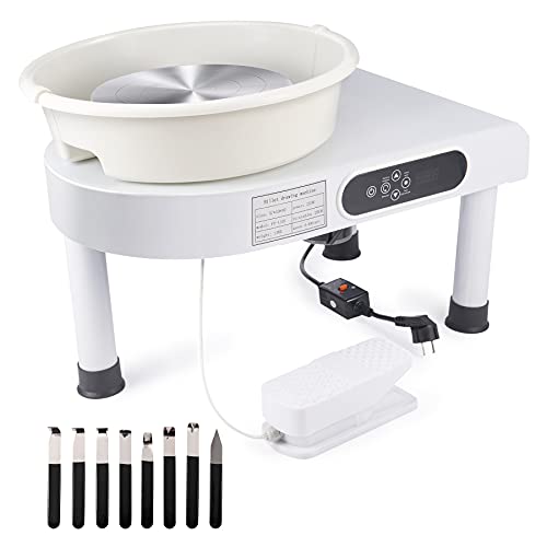 CO-Z 10 inches Pottery Wheel Machine, Electric Pottery Ceramic Forming Machine for Adults and Beginners, DIY Clay Spinning Wheel Pottery with Foot Pedal, Clay Sculpting Tools, LED Display