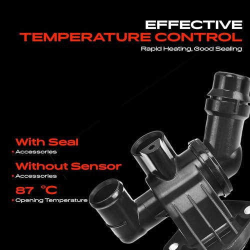 Frankberg Engine Coolant Thermostat Coolant Thermostat Compatible with A4 8EC B7 8HE A4 Avant 8ED B7 2.0L 2004-2009 A6 4F2 C6 A6 Avant 4F5 C6 2.0L 2005-2011 Replace# 9025134 - Image 3