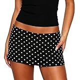Women’s Low Rise Polka Dot Skort A-Line Micro Mini...