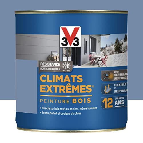 Peinture bois Climat Extrême Satin 0,5L (teinte au choix) V33 (bleu provence) - Teinte : Bleu provence