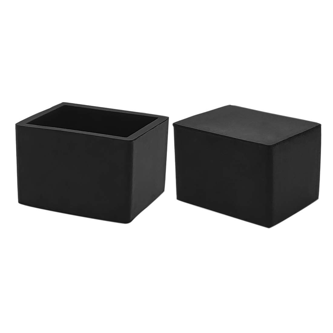 Flyshop 8Pcs Rectangle Chair Leg Caps Non-Slip Rubber Leg Tips Floor Protectors Furniture Table Covers, 1" X 1-1/2", 25mm x 38mm