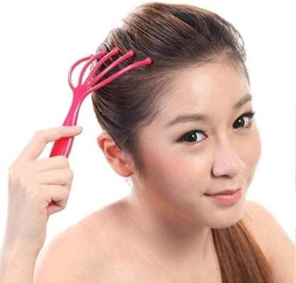 Image of TOP SELECT Hand Scalp Massager Manual Head Massage Tool 12-Claw Stainless Steel Head Massager With 5-Claw Ball Massager Set Blue