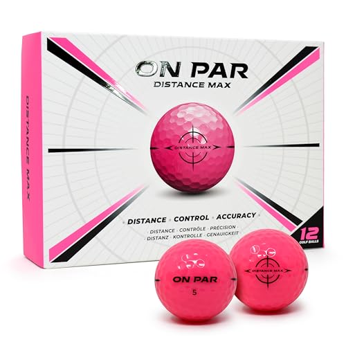 On Par Distance Max Golfbälle – 12er-Pack für verbesserte Distanz, Kontrolle und Genauigkeit, ideales Golfgeschenk für alle Schwunggeschwindigkeiten...