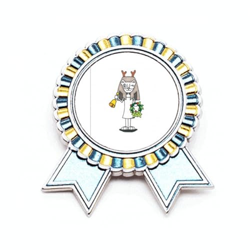 Broche bois de cerf et guirlande de clochettes en métal ciselé de taille M