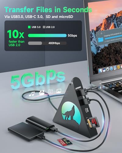 Hub vertical multi-ports USB C idéal pour organiser votre bureau de télétravail