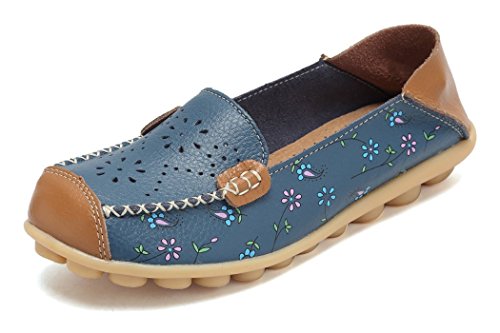 Image of VenusCelia Women's Floral Comfort Walking Flat Loafer