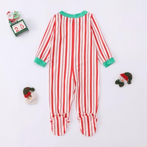 Christmas Family Matching Pajamas Sets Holiday Striped Button Down Sleepwear Ugly Xmas Pajamas Nightwear for Family4