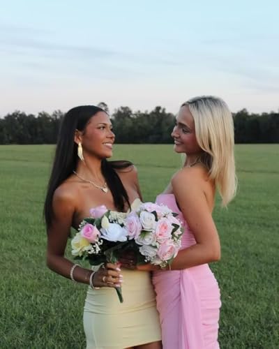 Dessiny Strapless Saitn Homecoming Dresses for Teens 2025 Tight Mermaid Graduation Ccoktail Dress DE5624