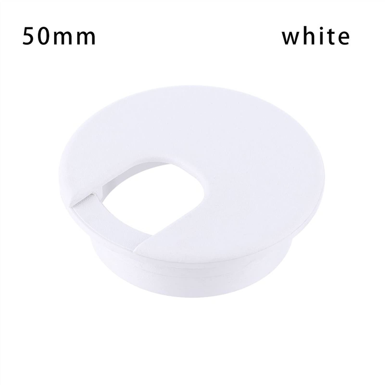 Passacavo da scrivania Passacavo da tavolo, copriforo for cavi in ​​ABS da 35/50 mm, copriforo for cavi, ferramenta for mobili, supporto for linea in plastica for scrivania del computer(White-50mm)