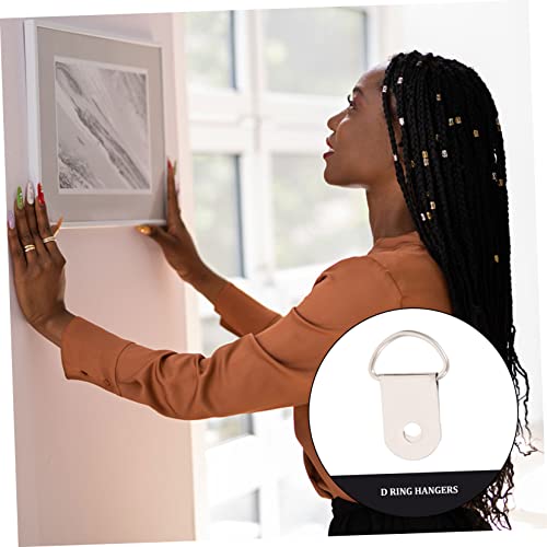 Image of Photo Frame Hanging Rings 100pcs d Ring Hangers for Wall Art Picture Frame Hanging Clip Hardware Set