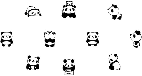 Miniatura 1 de 10 calcomanías de pared con diseño de panda pequeño, estilo nórdico, lindos animales, calcomanías de pared para habitación de niños, habitación de