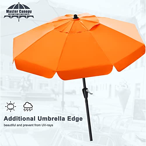 Mastercanopy Valance Patio Umbrella For Outdoor Table Market -8 Ribs (9Ft, Orange) #TOP3