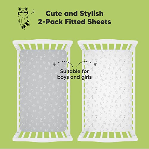 Keababies 2-Pack Organic Crib Sheets For Boys, Girls And Mini Toddler Pillow With Pillowcase - Jersey Fitted Crib Sheet - 9X13 My Little Dreamy Mini Pillow - Baby Crib Sheets Neutral - Toddler Pillows #TOP4