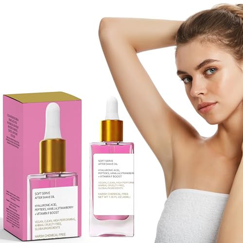 MIsiyuo Strawberry After Shave Oil for Women & Men, 40ml Hydrating Shave Oil with Lavender & Coconut Oil, Prevents Ingrown Hairs & Razor Burns, Soothing Post-Shave Treatment for All Skin Types