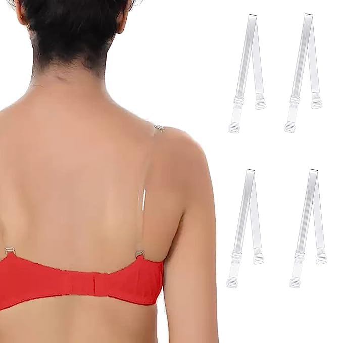 Fashion is My Style Women's Transparent Plastic Detachable Transparent Straps Bra Strap Plastic Metal Freesize set of 2-image-19