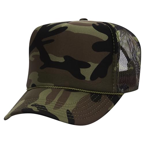 Image of OTTO Polyester Foam Front 5 Panel High Crown Mesh Back Trucker Hats in 97, Bulk, Wholesale