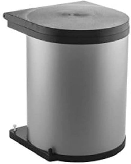 Wesco 010 112 Recessed Can The Round, 11 Litre, Silver/Black
