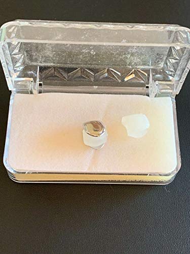 Harlembling Solid 925 Sterling Silver Real Single Tooth Grillz - Grills Cap For Teeth - Real Solid Silver Not Plated #TOP2