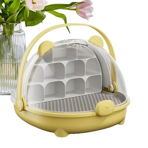 爬虫類繁殖タンク、カイコ輸送容器 | ハンドル付きのポータブル給餌ボックス輸送容器 - キャリアの生息地ケージ屋外とカエルのためにペットハウスを観察する