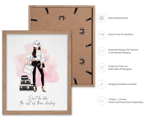 Image of Poster Master Don't Be Like The Rest of Them Darling Poster - Fashion Print - Positive Quote Art - Trendy Art - Gift for Women & Fashionista - Decor for Bedroom or Girls Room, 16x20 Beige Framed
