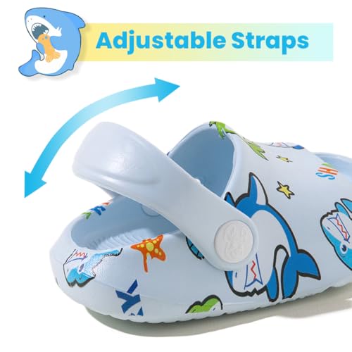 Drecage Kids Slides Sandals Toddler Boys Girls Shower Slippers with Backstrap Cute Cartoon Water Shoes Quick Dry for Garden Beach Pool2