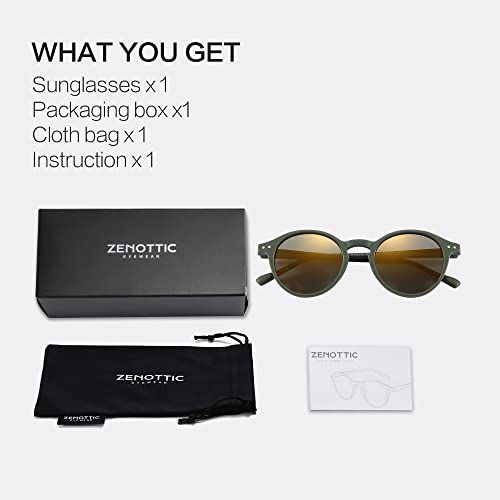 Zenottic MJ-GL-SG-RD-GY Polarized Round Sunglasses thumb #6