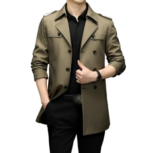 Trench mi-long pour homme kaki en taille XS idéal pour le printemps d'affaires