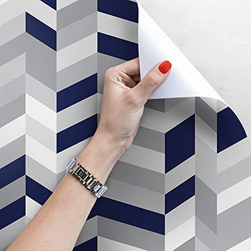 Papier peint géométrique chevron pour masquer les imperfections du mur - 4