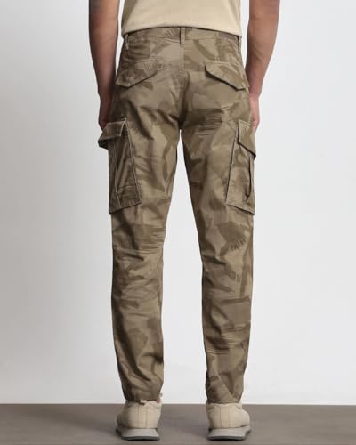 Image of MUFTI Khaki Slim Fit Cargo Trousers