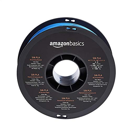 Amazon Basics Silk Pla 3D Printer Filament, 1.75Mm, Blue, 1 Kg Spool (2.2 Lbs) #TOP2