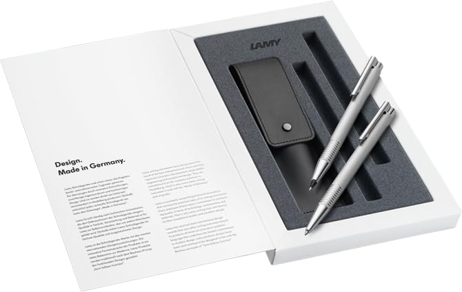 Stylo bille Lamy Logo 206 et porte-mine 106 avec étui cuir noir