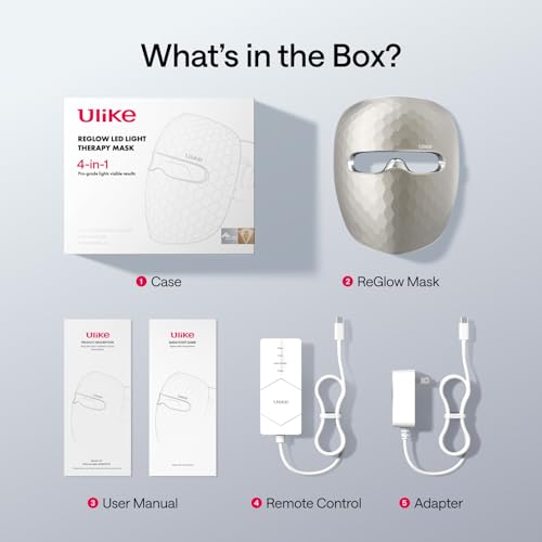 Ulike ReGlow LED Light Therapy Mask – LED Device for Treatment of Mild to Moderate Acne & Facial Wrinkles, Red, Blue, Yellow & Infrared Light Therapy, 272 LEDs, Eye Protection, Remote Control - Image 3