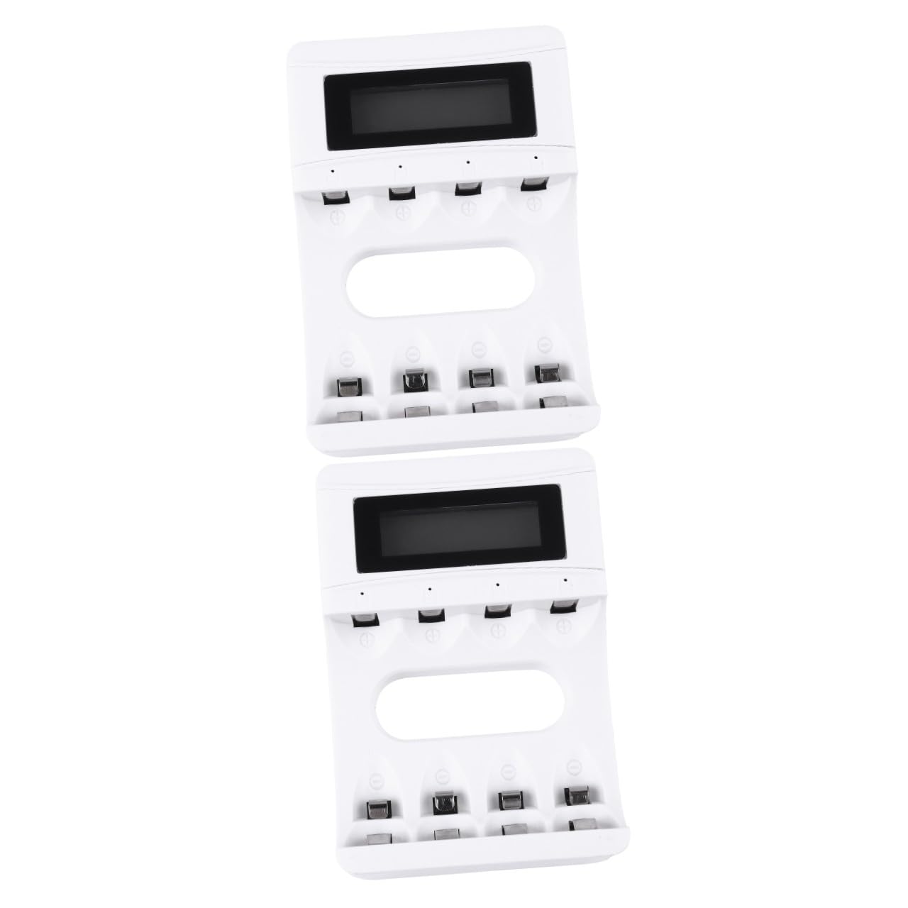 TEHAUX 2pezzi Caricatore Usb Lcd Slot Per Batterie Ricaricabili Con Protezione Da Sovraccarico e Display Integrato Compatibile Con Pile Stilo e Altre Batterie Ricaricabili