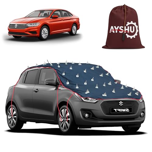 Image of AYSHU Water-Resistant Spike Car Cover for Volkswagen Jetta - Protects from Dogs, Monkeys, Dust, Sunlight & UV - Full Roof Universal Fit