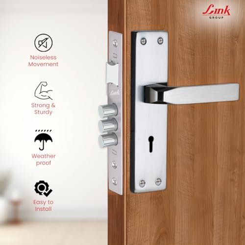 Image of Link Fixio Mortise Door Lock Handle Set | 20 CM| Suitable for Left & Right Handed Doors |SS Finish | 6-Lever Locking Mechanism | Miled Steel Built | 1,00,000+ Cycle Tested | 2-Year Warranty