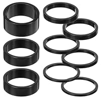 Larrel 9 Stück Fahrrad Vorbau Spacer, 5 Größen 15/10/5/3/2 mm Höhe Aluminium Fahrradlenker Abstandshalter Lenkererhöhung Fahrradgabel Steuersatz Spacer für Vorbau Mountainbike Rennrad Lenker