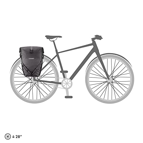 Ortlieb Unisex's Back-Roller Plus Ql2.1 Bicycle Bag (1 Pair) Grey, 40 Litre, Black/Granit #TOP5