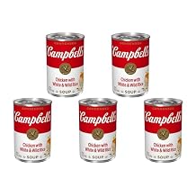 Campbells Condensed Chicken and Rice Soup With White and Wild Rice, 10.5 oz Can Pack of 5