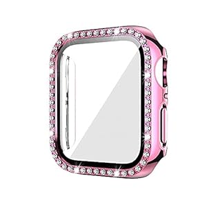 Obastyle Beschermhoes voor Apple Watch Series 6/SE/5/4/3/2/1 met glitterdiamant, harde beschermhoes en…