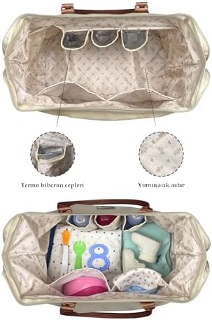 Stylo USA Mommy Bag Anne Bebek Bakım Ve Kadın ÇantasI (VIZON) - Görsel 6
