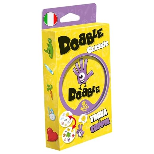 Asmodee: Dobble Classic Blister Eco, Versione Mini, Divertente Gioco di Carte per Tutta la Famiglia, 5 mini giochi, 2-8 Giocatori, 6+ Anni, Edizione in Italiano