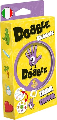 Asmodee: Dobble Classic Blister Eco, Version Mini, Jeu de Cartes Amusant pour Toute la Famille, 5 Mini Jeux, 2-8 Joueurs, 6+ Ans, édition en Italien